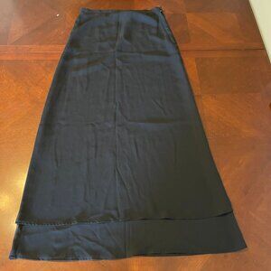 Vintage Express Black Midi Skirt  XS Polyester Zipper Closure
